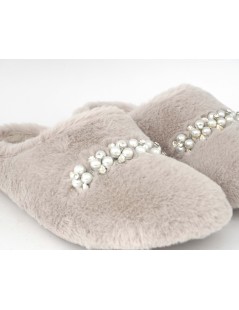 Grunland Ciabatta Teddy Peluche con Perle Malva