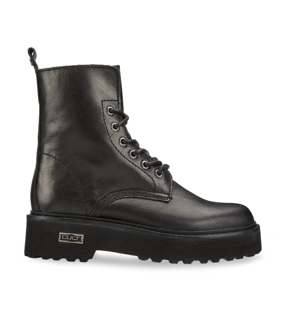 Cult Anfibio Slash1814 Platform Medio Pelle Nero