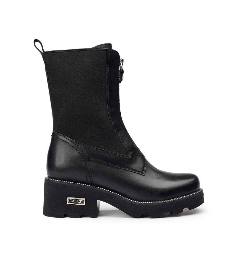 Cult Tronchetto Grace 3929  Tacco Zip Centrale Elastici Nero
