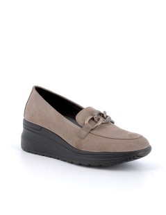 Enval Soft Mocassino Zeppa e Accessorio Camoscio Fango