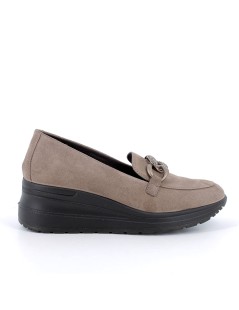 Enval Soft Mocassino Zeppa e Accessorio Camoscio Fango