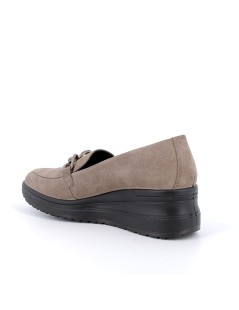 Enval Soft Mocassino Zeppa e Accessorio Camoscio Fango