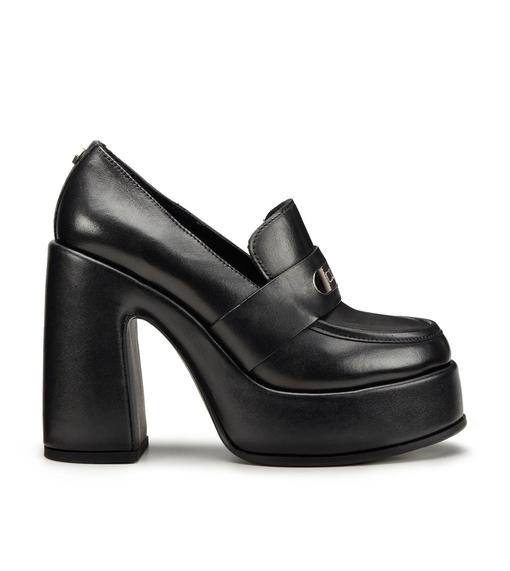 Cult Mocassino Bjork 4368 Platform tacco Alto Pelle Nero