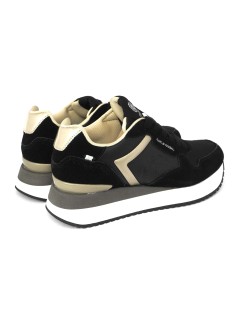 Franklin & Marshall Sneakers Donna Balance Platform Camoscio Nero Oro
