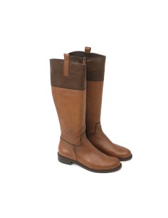 Carla De' Carla De' Medici Stivale Cavallerizza Tutto Pelle Moro Cuoio