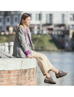 Enval Soft Sneakers Classic 2 Velcro Tessuto Elastic Taupe