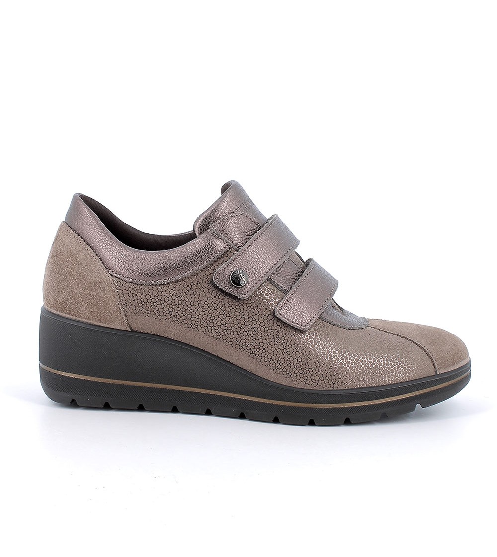 Enval Soft Sneakers Classic 2 Velcro Tessuto Elastic Taupe