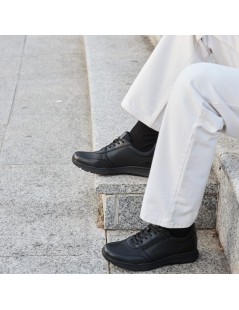 Enval Soft Sneakers Uomo Comfort Zip Laterale Nappa Nero