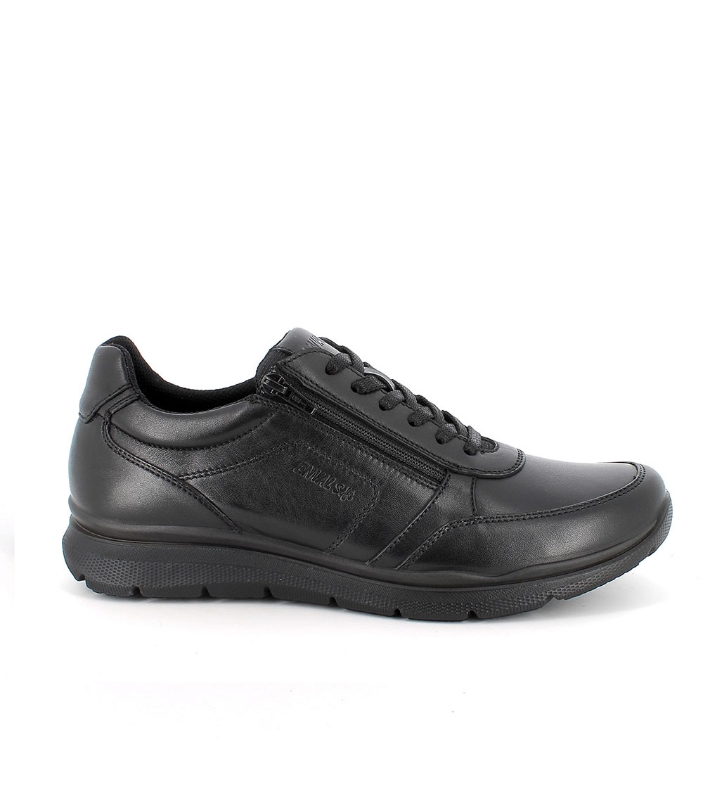 Enval Soft Sneakers Uomo Comfort Zip Laterale Nappa Nero