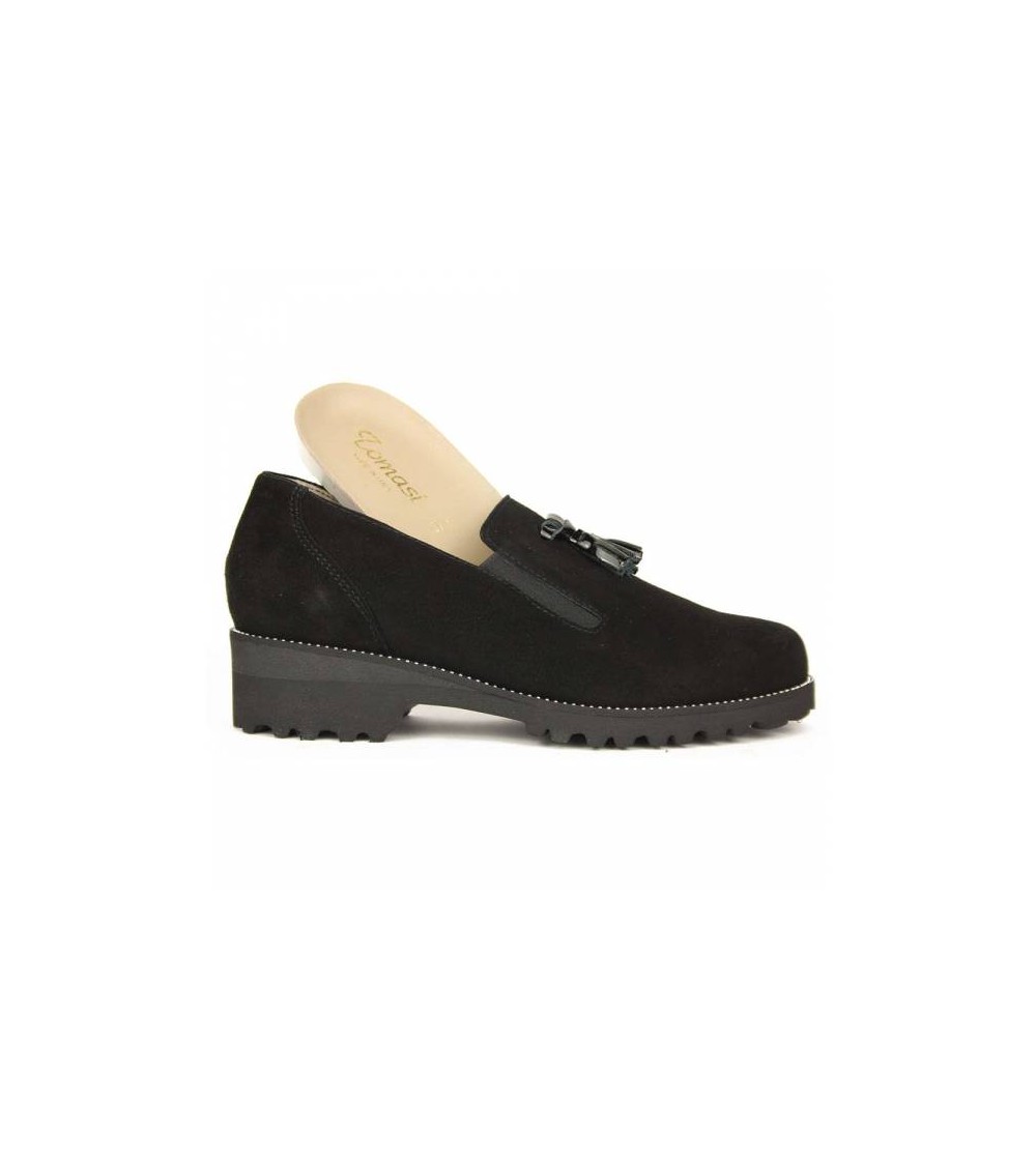 F.lli Tomasi Mocassino Slipon Comfort Nappine Camoscio Nero
