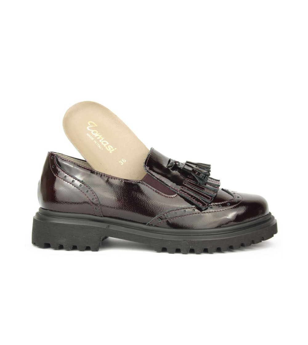 F.lli Tomasi Mocassino Coda Rondine Nappine Frangia Bordeaux