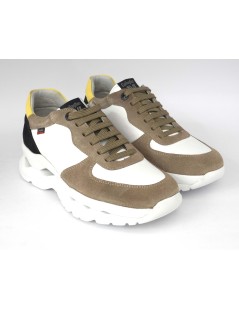 Callaghan Sneakers Uomo Mare Doppio Volume Camoscio Bianco Pietra