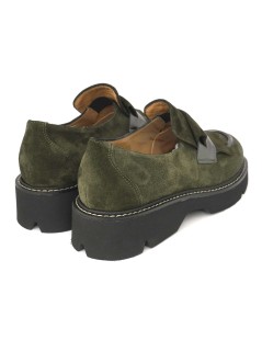 MOT-Clè Mocassino Vaschetta Frangia Guardiolo Camoscio Verde