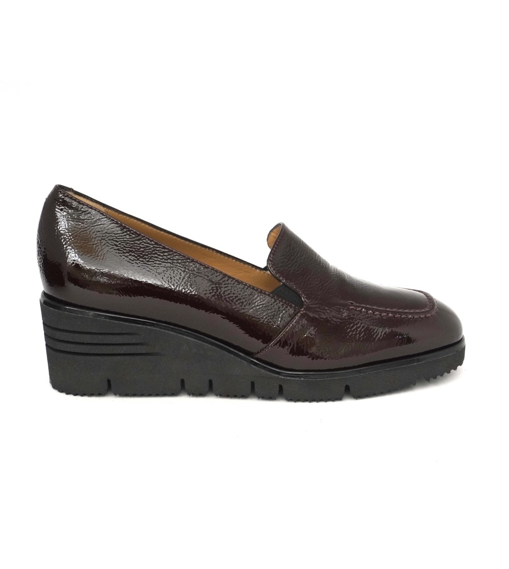 Donna Soft Mocassino Slipon Zeppa Media Naplak Bordeaux