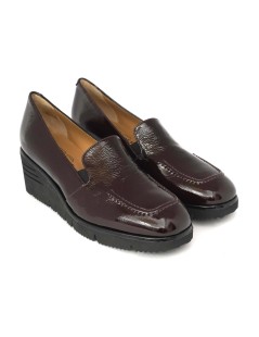 Donna Soft Mocassino Slipon Zeppa Media Naplak Bordeaux