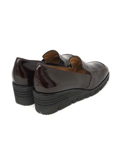 Donna Soft Mocassino Slipon Zeppa Media Naplak Bordeaux