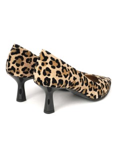 MOT-Clè Decollette Punta Animalier Tacco Medio Camoscio Leopard