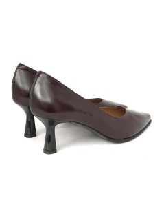 MOT-Clè Decollette Punta Tacco Medio Nappa Perlata Vino