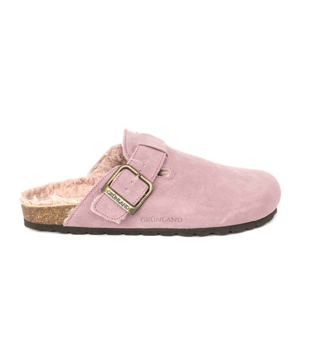 Grunland Ciabatta Donna Sabot Boston Peluche Camoscio Rosa