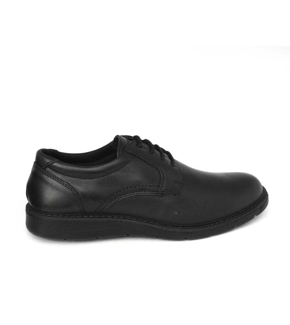 Enval Soft Stringate Derby Classic Comfort Nero Nappa