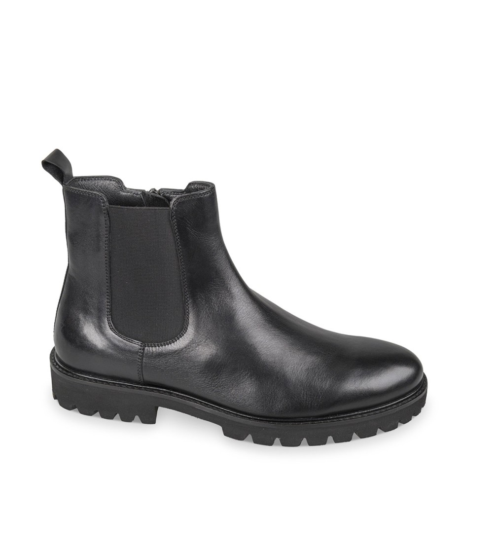 Valleverde Stivaletto Uomo Elastico e Zip Leggero Nappa Nero