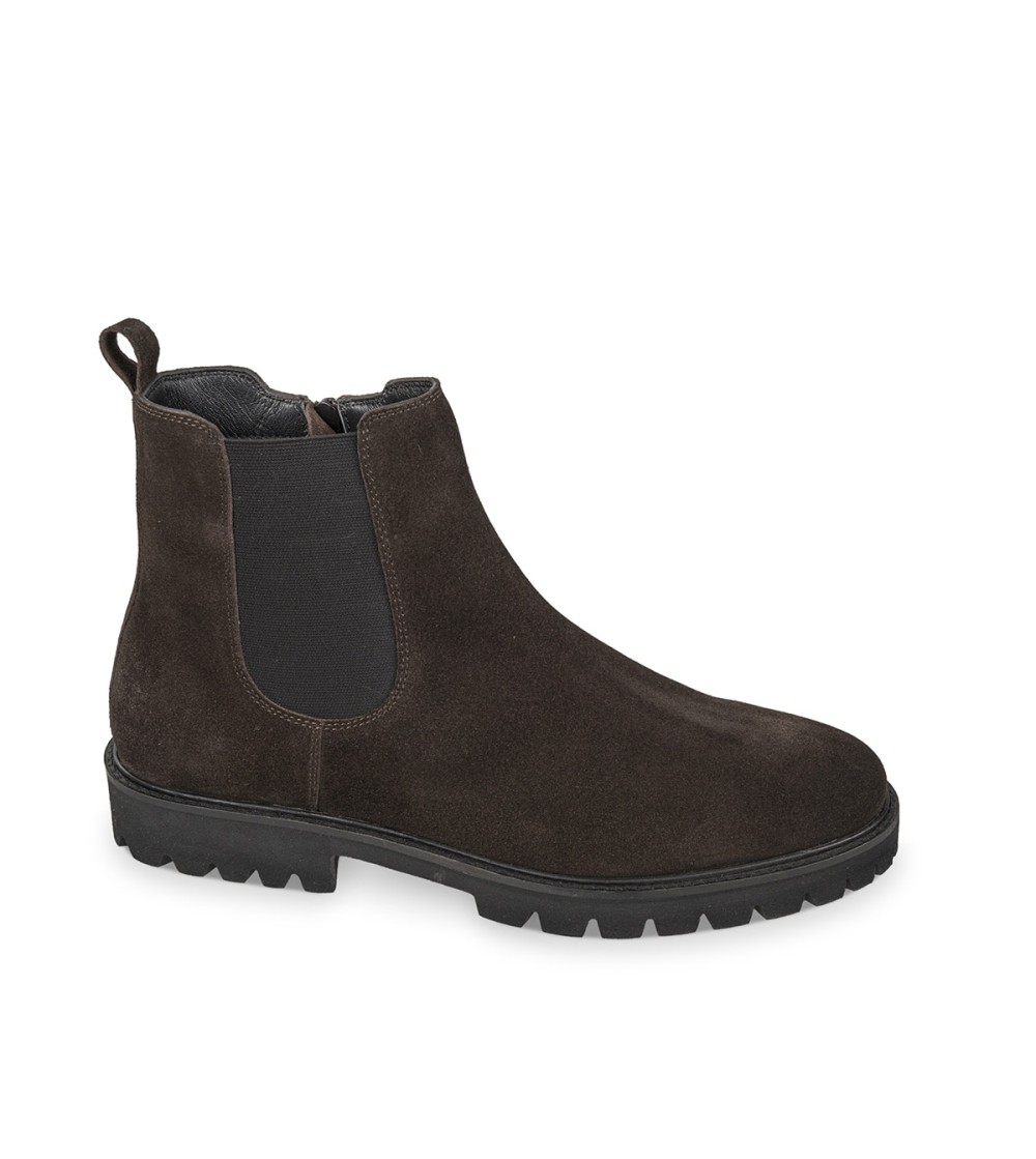 Valleverde Stivaletto Uomo Elastico e Zip Leggero Camoscio Testa di Moro