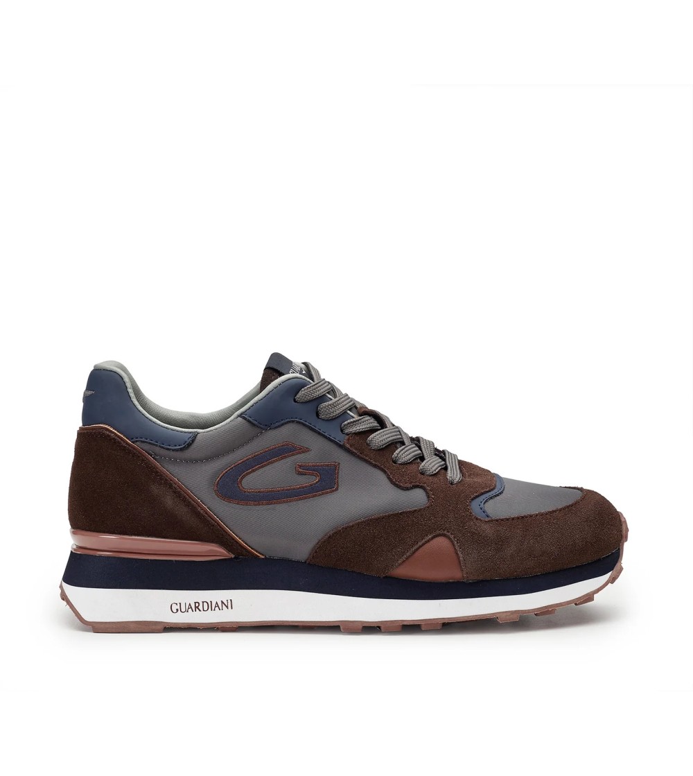 Guardiani Sneakers Wen Uomo Balance Camoscio Blu Marrone
