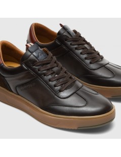 Ambitious Sneakers Aktif Cassetta Fondo Brown Pelle Testa di Moro