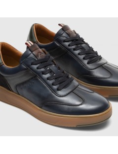 Ambitious Sneakers Aktif Cassetta Fondo Brown Pelle Blu Navy