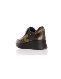 Cinzia Soft Sneakers Zeppa Alta con Zip Laminato Argilla