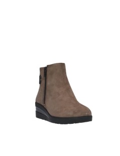 Cinzia Soft Tronchetti Comfort Agile Zeppa Doppia Zip Camoscio Visone