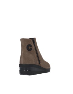 Cinzia Soft Tronchetti Comfort Agile Zeppa Doppia Zip Camoscio Visone