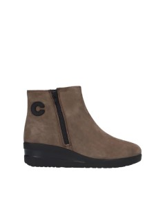 Cinzia Soft Tronchetti Comfort Agile Zeppa Doppia Zip Camoscio Visone