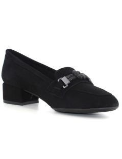 Confort Mocassino Classic Tacco Medio Accessorio Camoscio Nero
