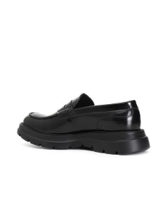 Kebo Mocassino Uomo College Fondo Alto Spazzolato Nero