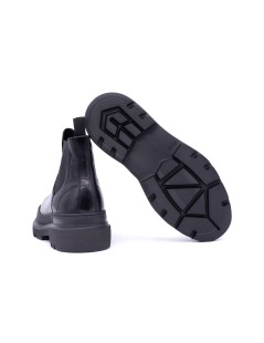 Soldini Beatles Uomo Chelsea Fondo Gomma Pelle Nero