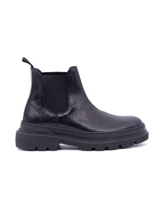 Soldini Beatles Uomo Chelsea Fondo Gomma Pelle Nero