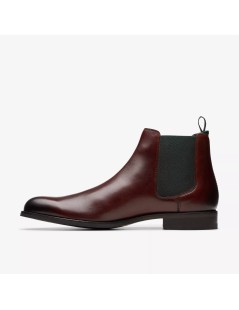 Clarks Beatles Chelsea Craft Arlo Liscio Nappa Rosso Inglese