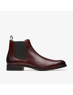 Clarks Beatles Chelsea Craft Arlo Liscio Nappa Rosso Inglese