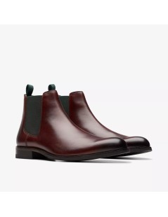 Clarks Beatles Chelsea Craft Arlo Liscio Nappa Rosso Inglese