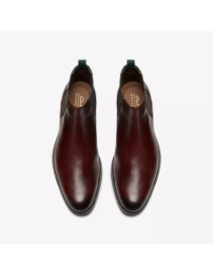 Clarks Beatles Chelsea Craft Arlo Liscio Nappa Rosso Inglese