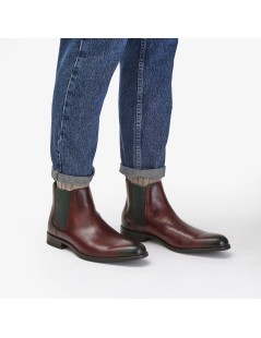 Clarks Beatles Chelsea Craft Arlo Liscio Nappa Rosso Inglese