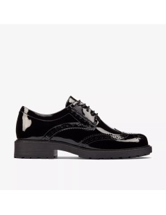 Clarks Stringate Donna Orinoco Derby Coda Rondine Lux Nero