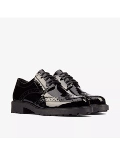 Clarks Stringate Donna Orinoco Derby Coda Rondine Lux Nero