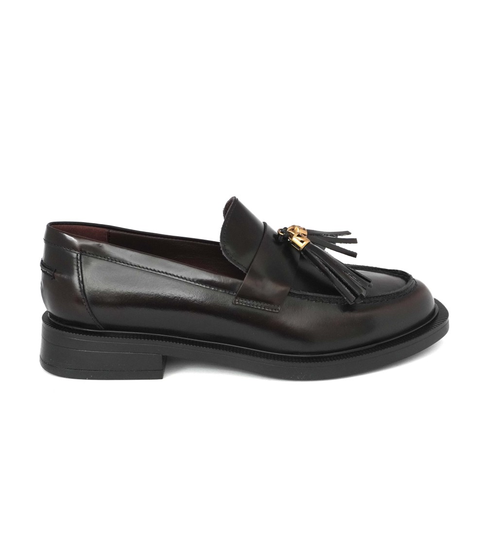 Lorenzo Mari Mocassino Ginevra con Nappine Pelle Bordeaux