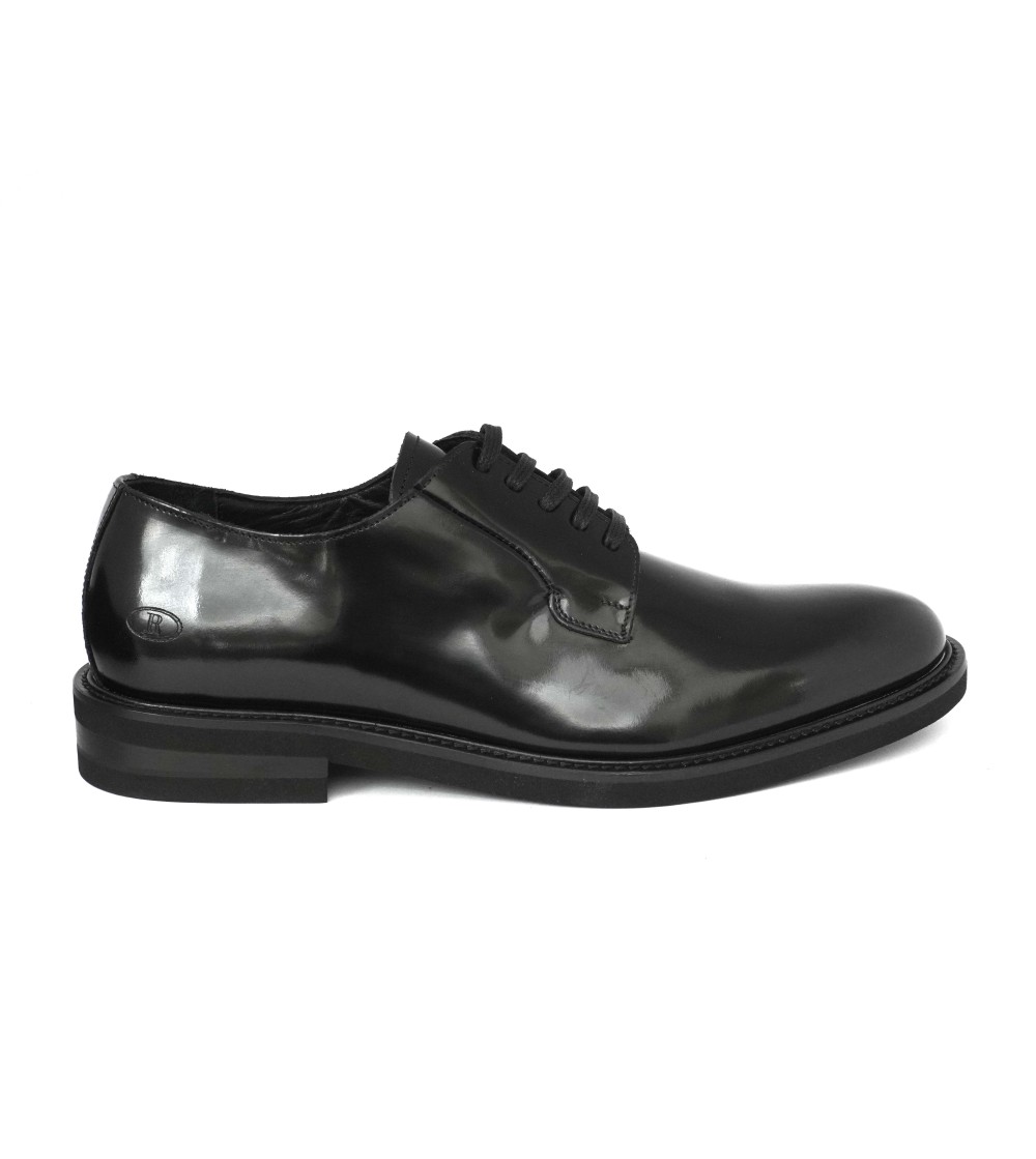 Rogal's Stringata Derby Fondo Gomma Morflex Spazzolato Nero