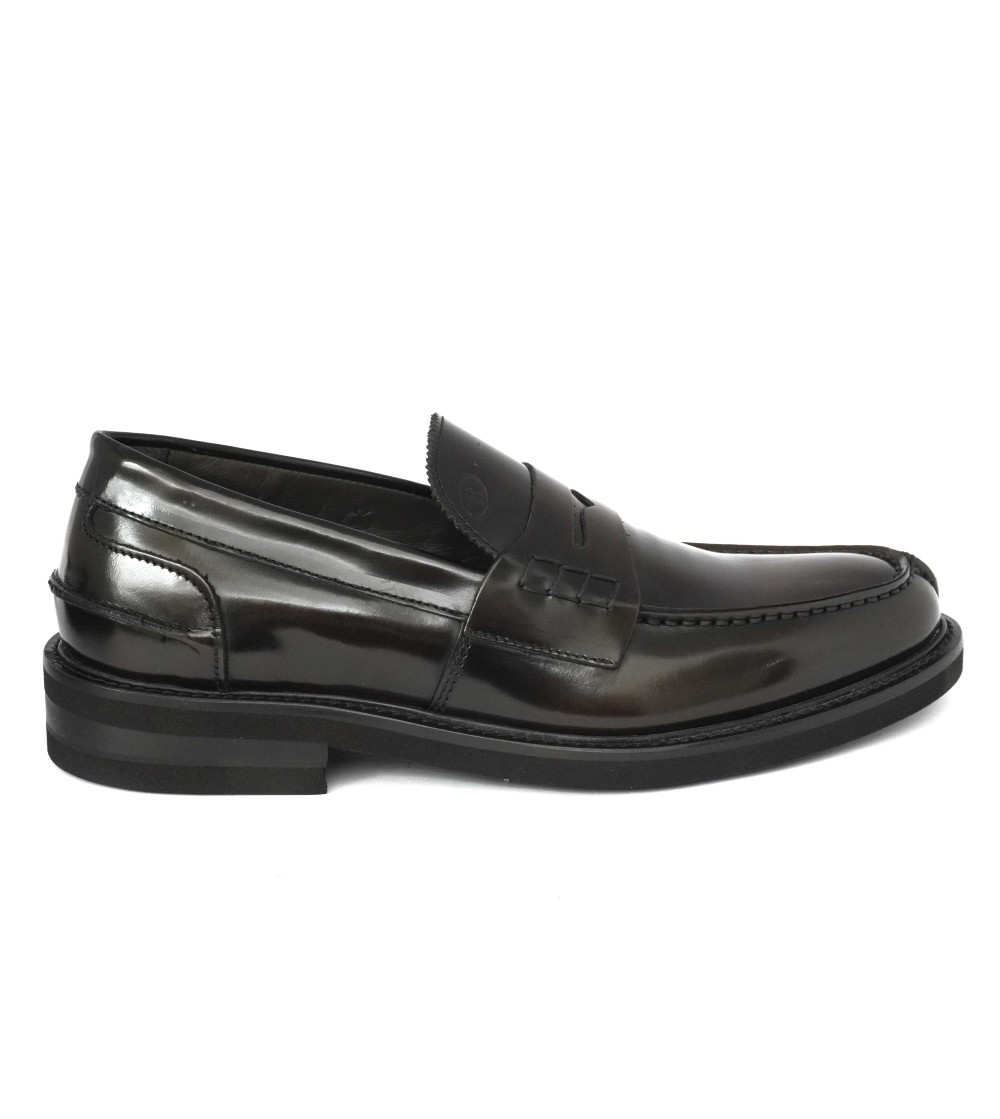 Rogal's Mocassino College Uomo Fondo Gomma Morflex Spazzolato Testa di Moro