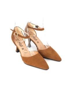 Cinzia Soft Decollette Tacco Medio Braccialetto Camoscio Bruciato