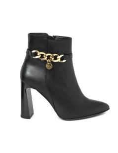 Musella Stivaletto Punta Tacco Alto Accessorio Nappa Nero