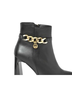 Musella Stivaletto Punta Tacco Alto Accessorio Nappa Nero